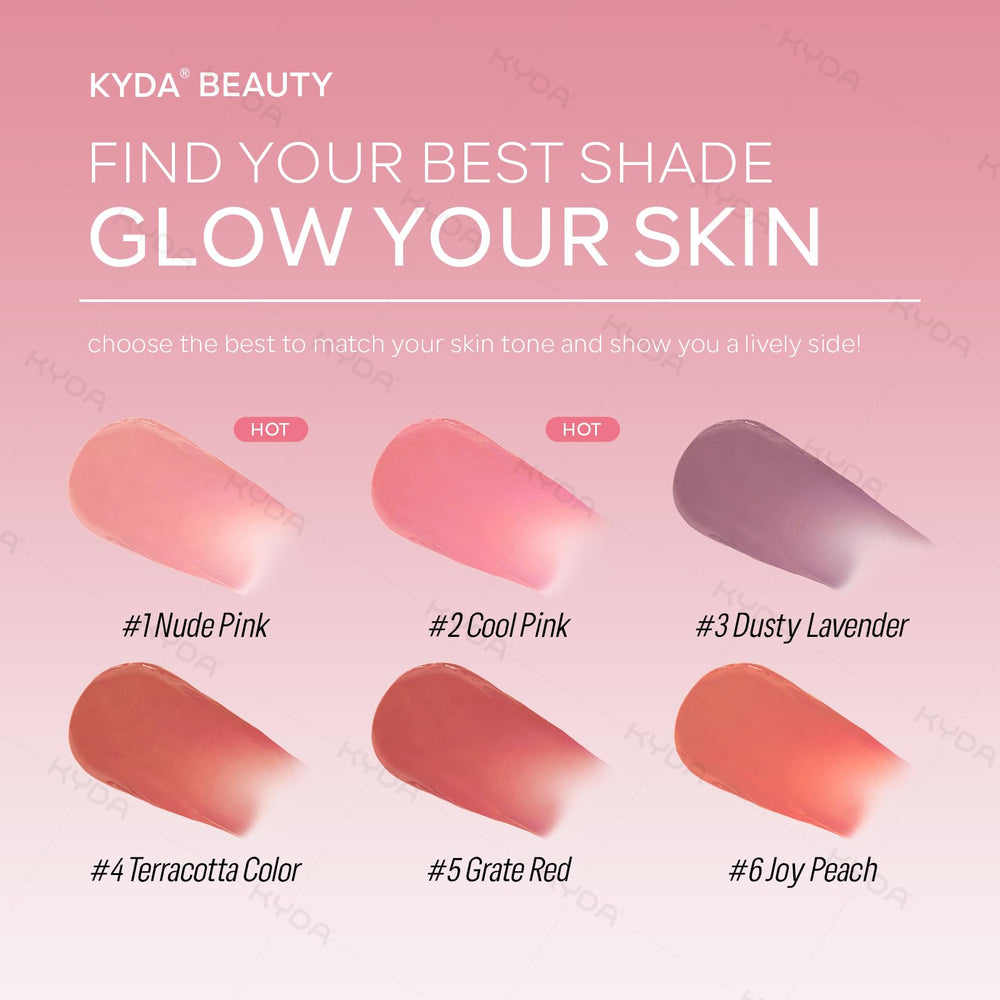 KYDA five shade swatches on arm displaying color range for skin matching