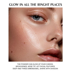 KYDA model applying highlighter to cheekbone for instant natural radiance