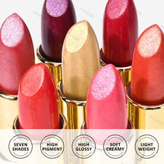 KYDA applied over matte lipstick showing topcoat shimmer and intensified sparkle