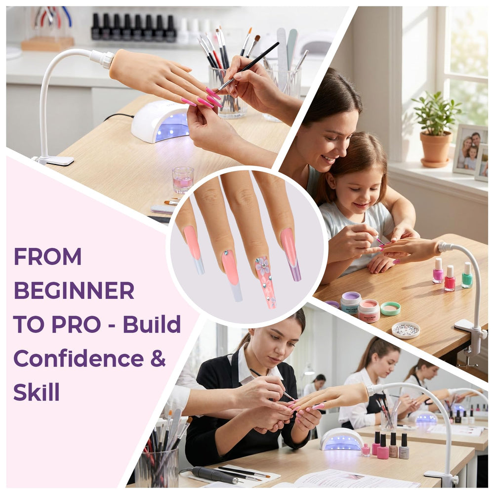 KZAOPZ hand in use for acrylic application illustrates realistic technique training