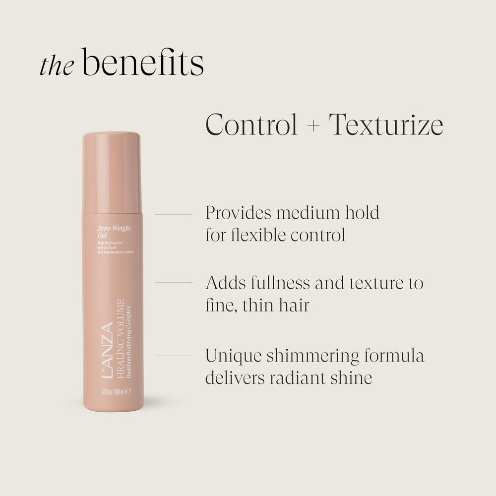 Applying L'ANZA gel to damp hair to create lift and natural movement