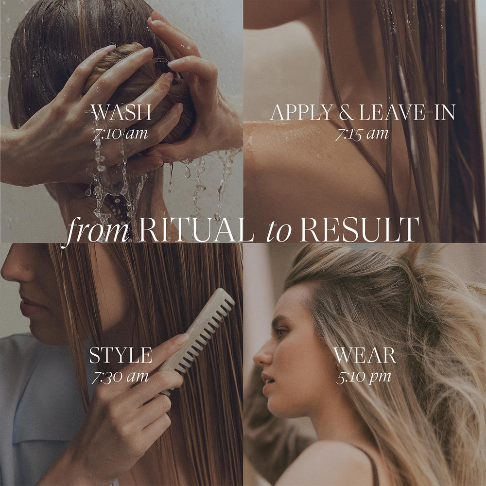 L’ANZA before and after hair photo demonstrating reduced frizz and smoother ends