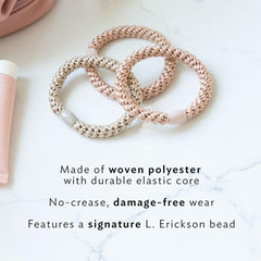 L. Erickson stack showing size and thickness for holding heavy hair