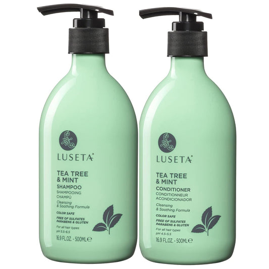 L LUSETA front bottles showing product labels and benefits
