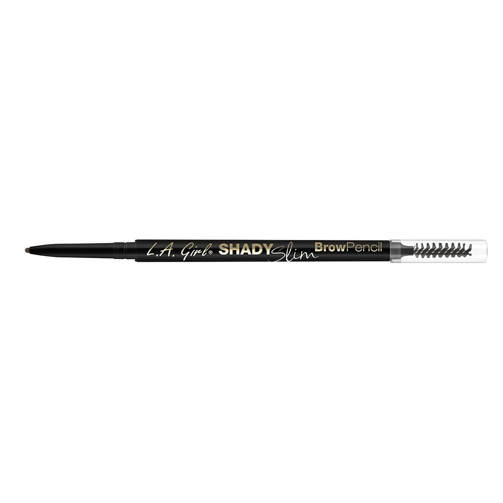 L.A. Girl brow pencil front view showing Brunette shade and neat packaging, easy selection benefit