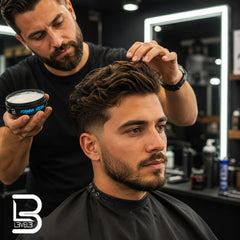 L3 forming cream being applied to short hair for instant volume and texture