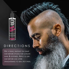 L3 serum being applied to damp hair to detangle and reduce frizz
