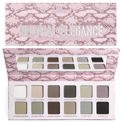 La Catrina palette front view showing 12 cool matte shades and easy layout benefit