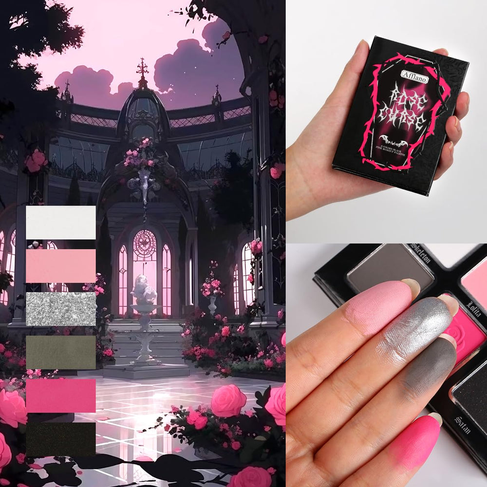 La Catrina palette staged with cosplay accessories for dramatic eye looks