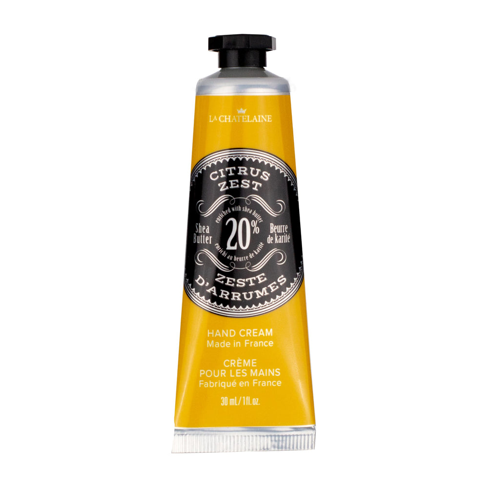La Chatelaine front packaging showing tube and citrus scent benefit