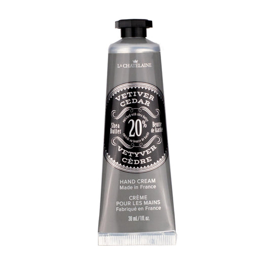 La Chatelaine front packaging showing vetiver cedar scent and benefits