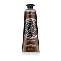 La Chatelaine tube front showing bourbon vanilla label and compact size benefit
