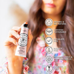 La Chatelaine tube held in hand showing travel convenience benefit