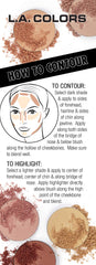 L.A. COLORS close-up shimmer highlight swatch demonstrating glow and blendable finish benefit