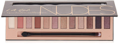 L.A. Girl palette on vanity styled with brushes for travel-ready convenience benefit