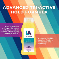 L.A. Looks Mega Shaper gel texture close-up showing smooth clear gel for non-sticky benefit