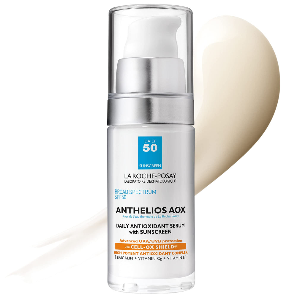 La Roche-Posay front packaging showing SPF 50 sunscreen and antioxidant benefits