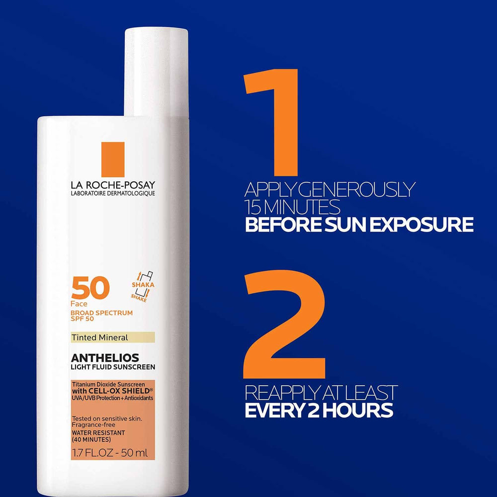 La Roche-Posay applied under makeup showing matte finish and smoother base benefit
