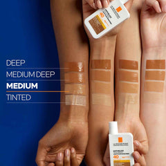 La Roche-Posay before and after application on face for even tone and reduced shine