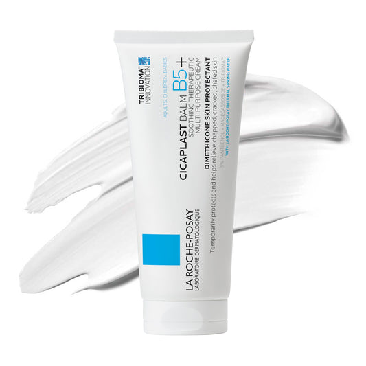 La Roche-Posay front view of 100ml balm showing packaging and product name benefits