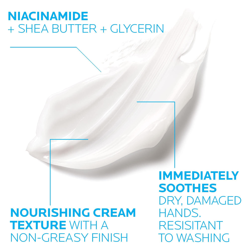 La Roche-Posay cream texture close-up demonstrating fast absorption
