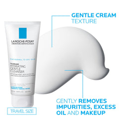 La Roche-Posay cleanser creamy drop illustrating hydrating, non-drying wash