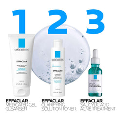 La Roche-Posay before and after oily skin showing reduced shine and clearer pores