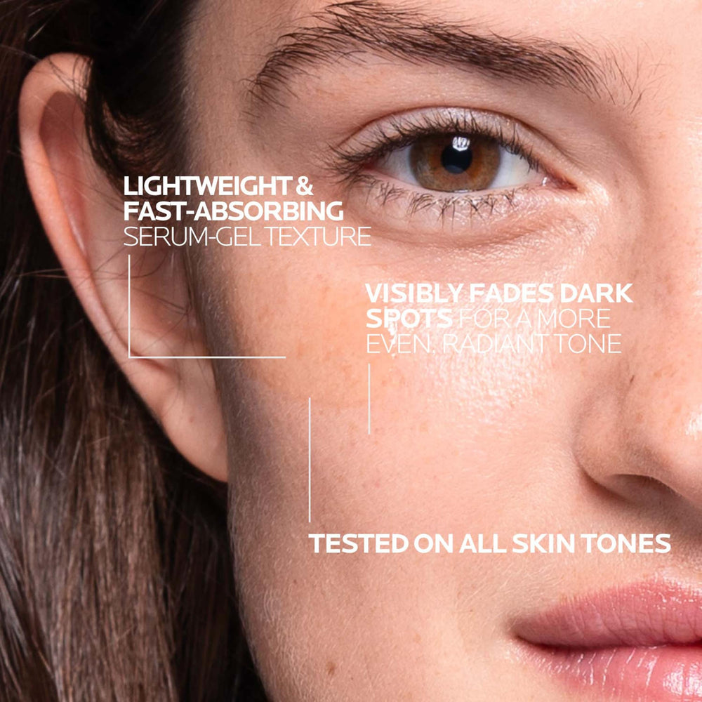 La Roche-Posay serum texture on skin highlighting lightweight absorption benefit