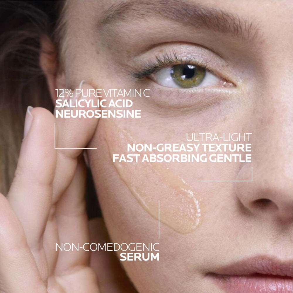 La Roche-Posay serum applied on hand demonstrating fast absorption