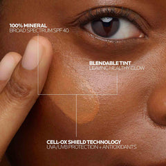 La Roche-Posay swatches on forearm displaying tint range and blendability