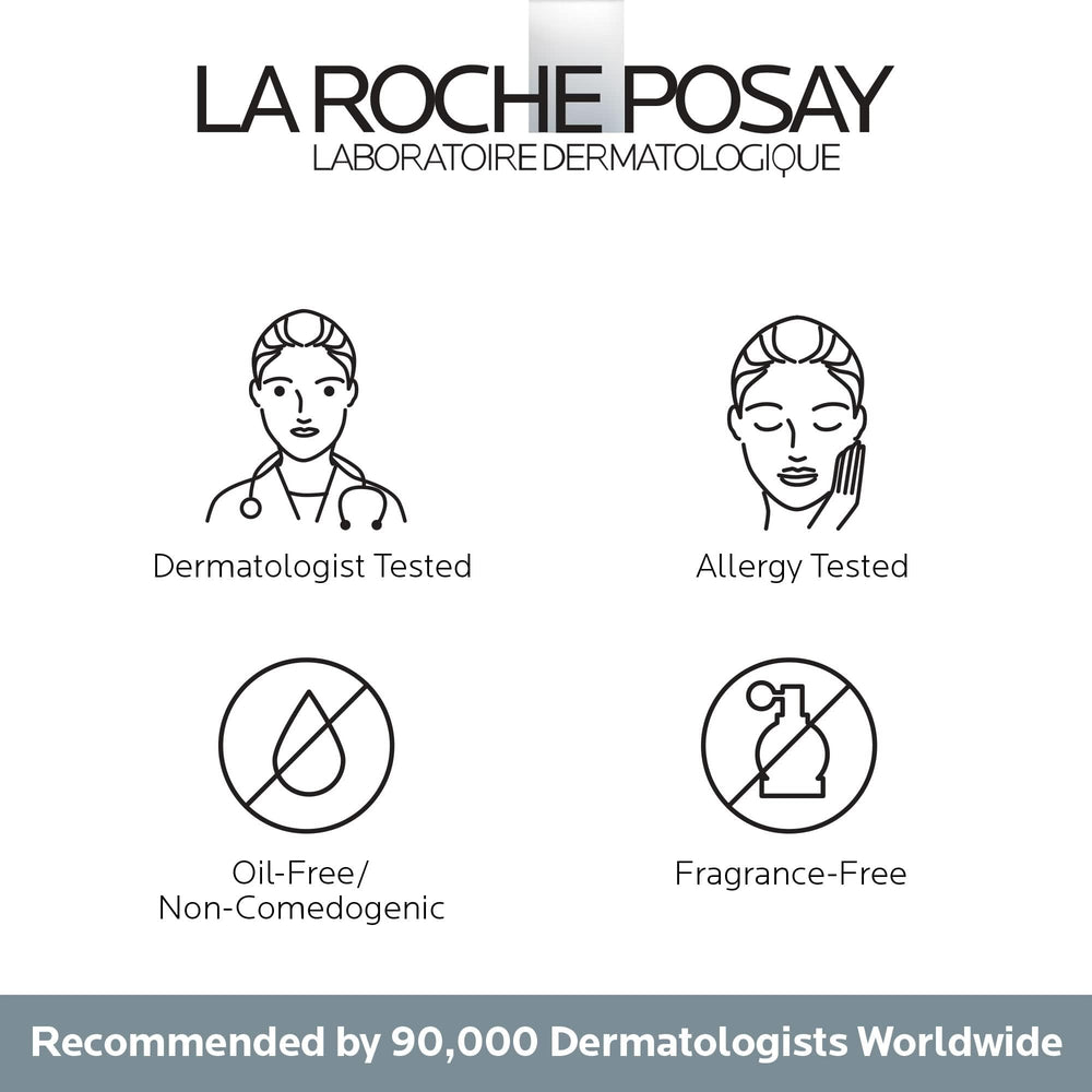 La Roche-Posay cream texture close-up showing velvety, non-greasy finish for smoothing effect