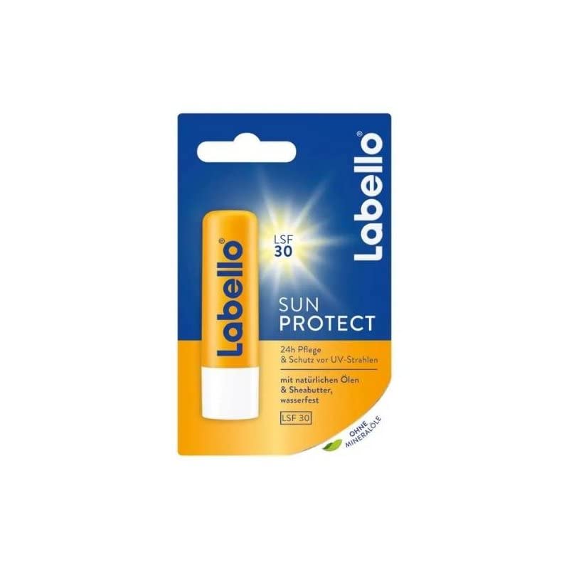 Labello Sun Protect front view showing compact SPF 30 stick for on-the-go protection