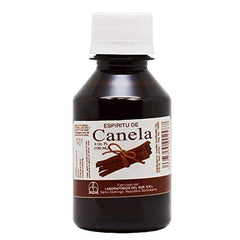 Laboratorios Del Sur front bottle label showing cinnamon essence, clear product benefit aroma
