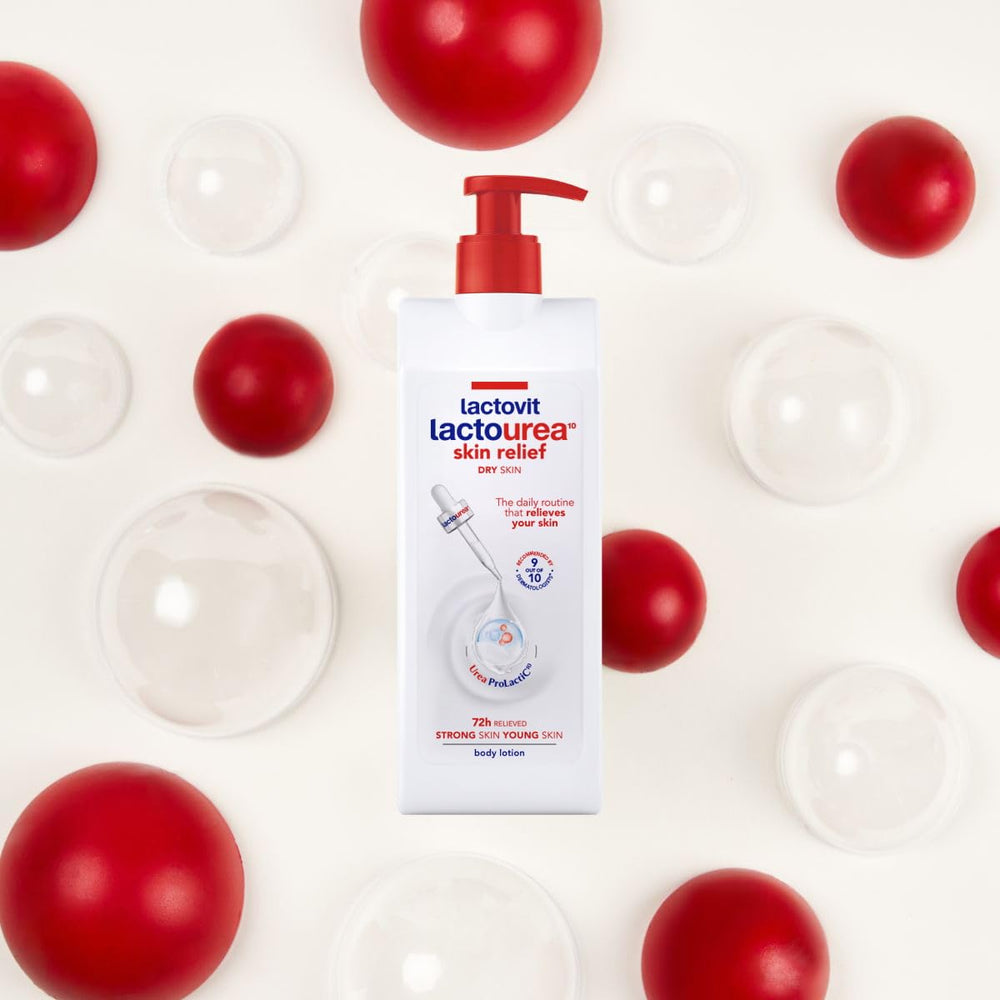 Lactovit in bathroom lifestyle setting suggesting daily ritual and consistent moisturising