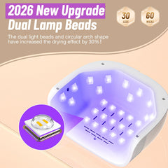 LadyMisty interior view with 30 dual lamp beads for consistent gel curing