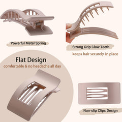 Lahnie clip lying flush against scalp demonstrating no-crease comfort benefit