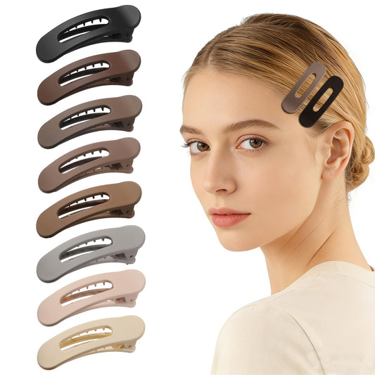 Lahnie front view of 8-pack flat clips shows compact daily convenience