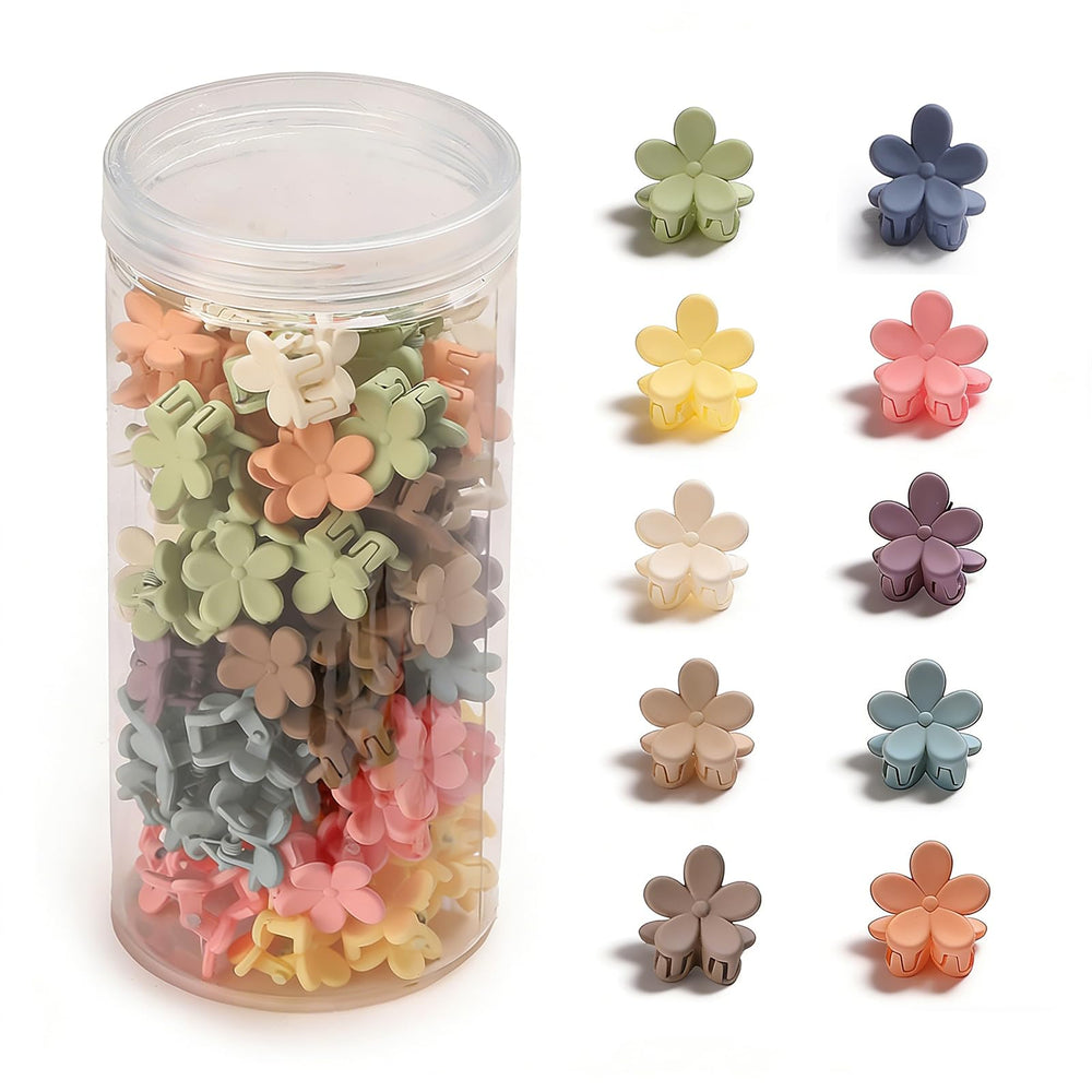 Lahnie front packaging showing 100 mini flower clips, easy styling set