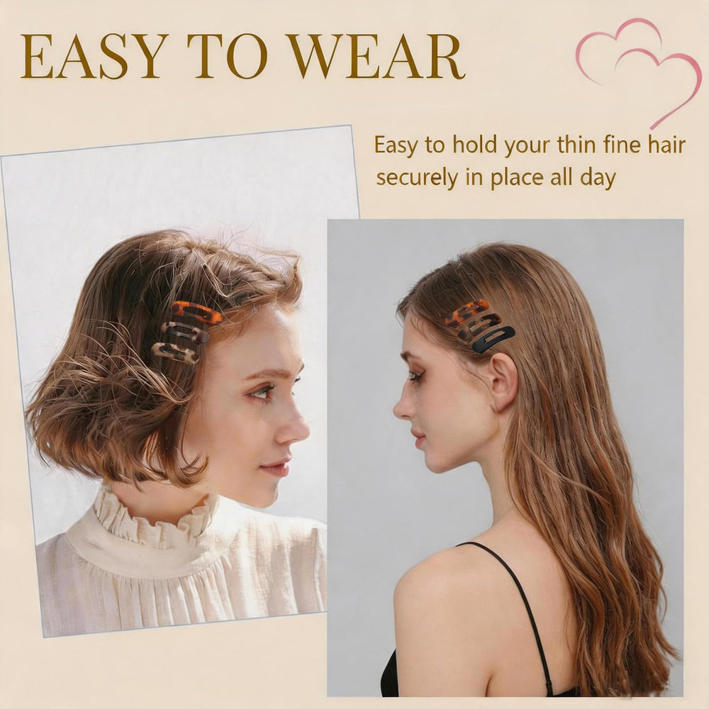 Lahnie clip holding bangs in hair, tidy look and no-slip hold