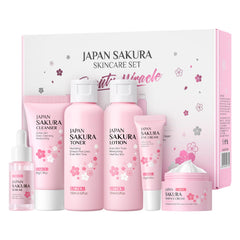 LAIKOU front packaging of sakura travel set showing all six items for easy routine