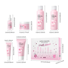 LAIKOU sakura set arranged on bathroom vanity to show daily routine lifestyle use