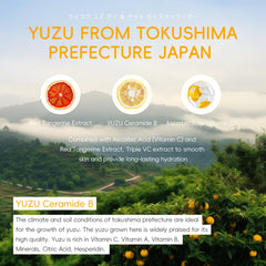 LAIKOU YUZU toner splash in hand illustrating refreshing hydration