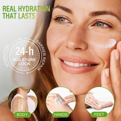LAITYUM applied to an elbow showing visible smoothing of rough skin