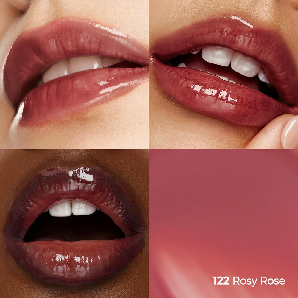 Laka swatch on hand demonstrating buildable rosyrose color payoff