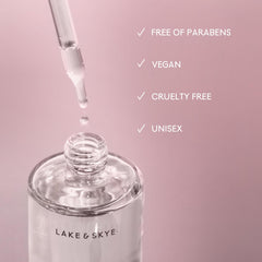 Lake & Skye body oil being applied to hand for instant softening