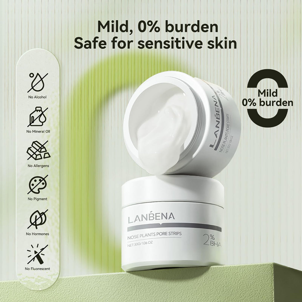 LANBENA rinsed skin close-up showing clearer pores and refreshed complexion