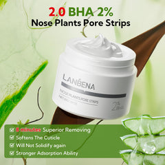 LANBENA peeled strip removed showing captured blackheads and clearer pores