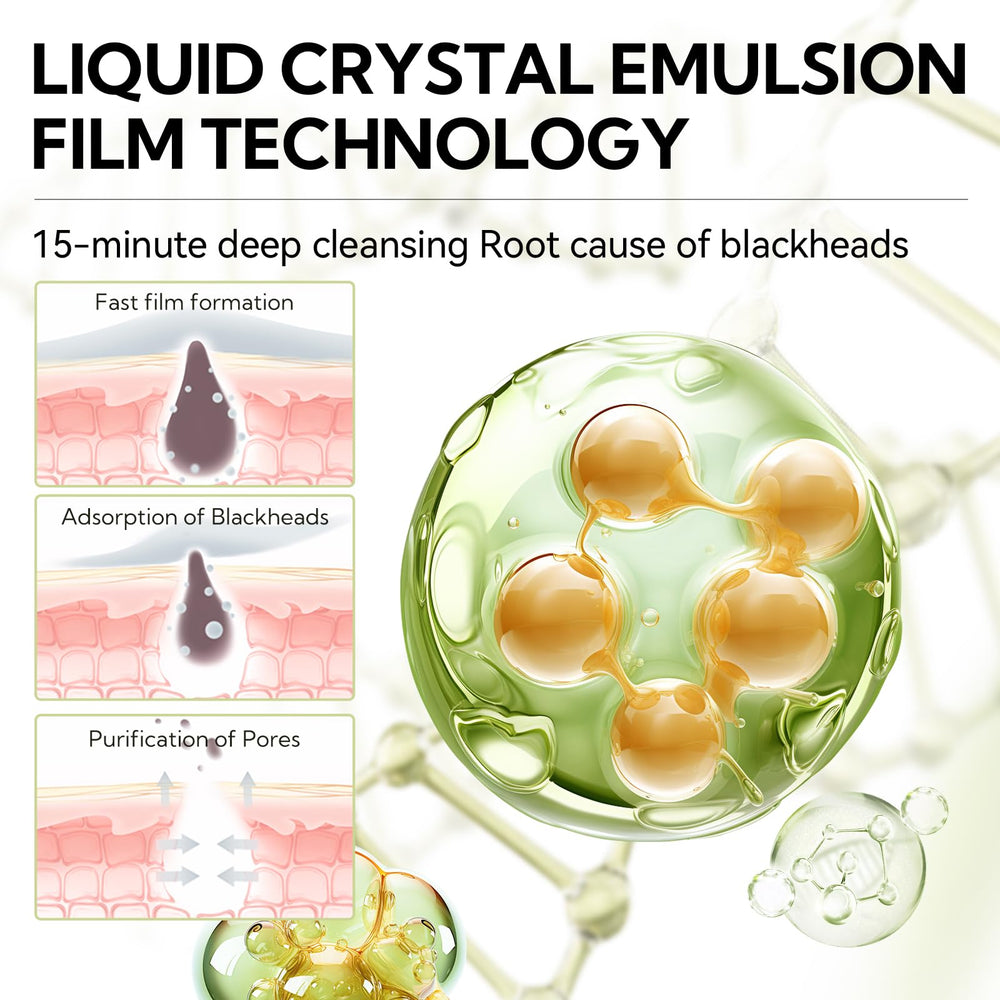 LANBENA peel-off mask mid-peel revealing removed blackheads and residue