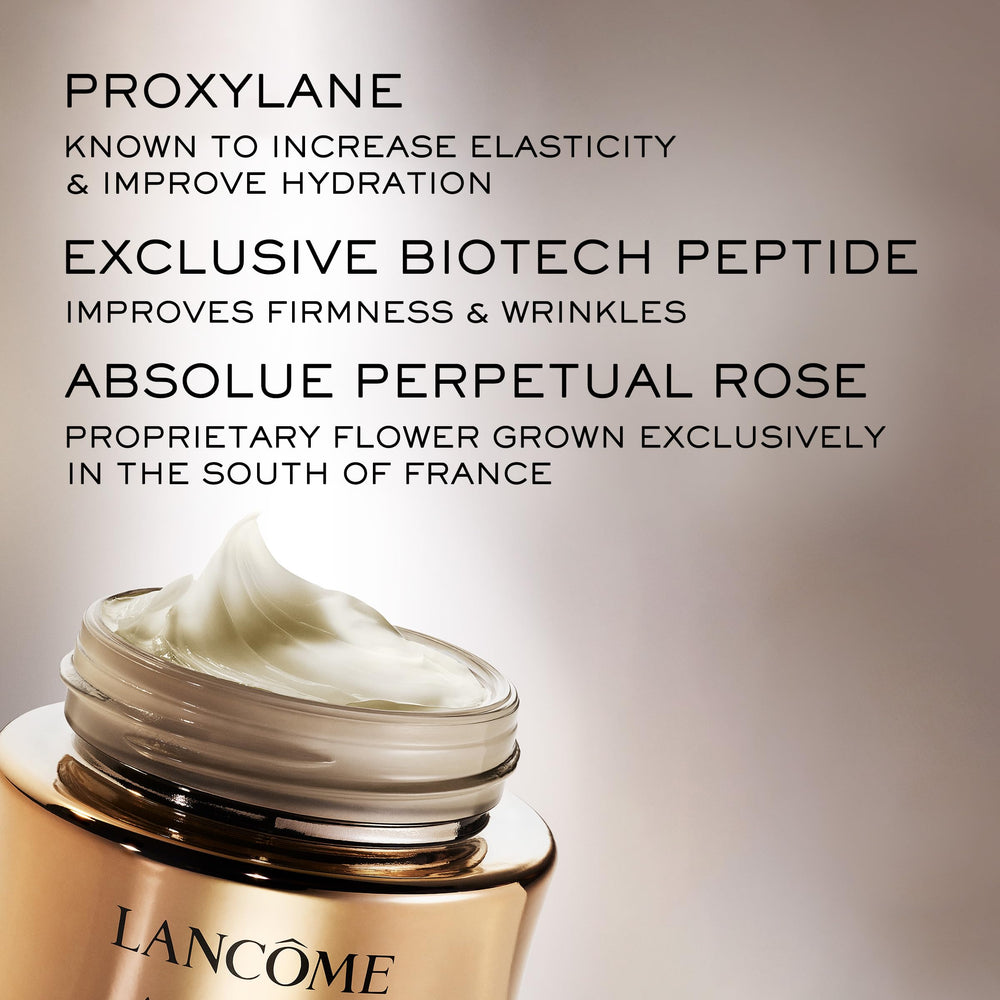 Lancôme Absolue applied with fingertip demonstrating easy absorption and gentle application