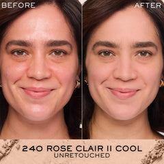 Lancôme Dual Finish wet sponge application demonstrating buildable coverage benefit